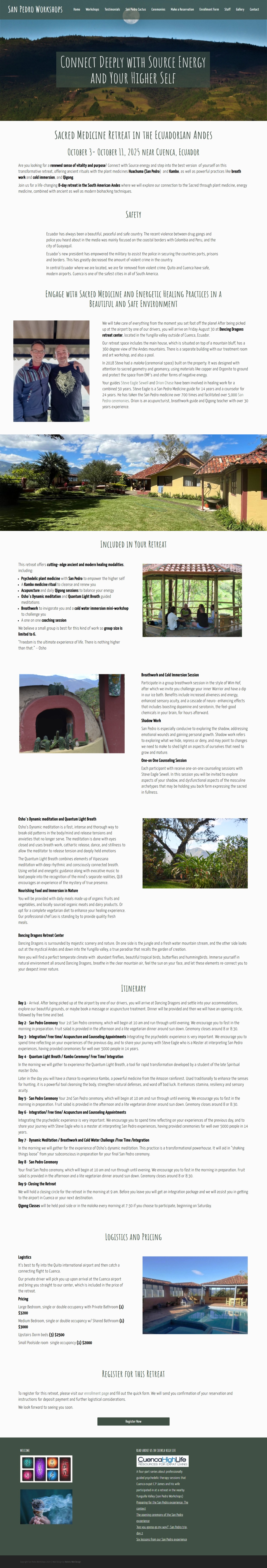 San Pedro Workshops website